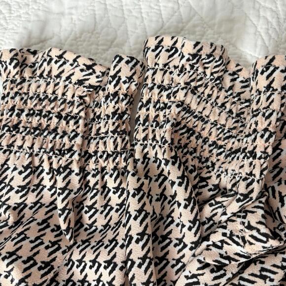 Adrianna Papell XL Stretch Pink Black Houndstooth Stretch Ruffled Collar Sleeve - Picture 9 of 15